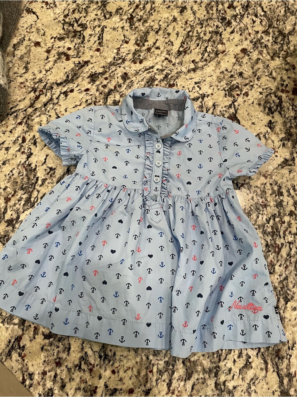 Nautica Light Blue Anchor & Heart Polo Dress